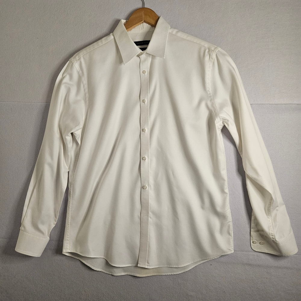 Tommy Hilfiger TH Flex Dress Shirt Mens 16.5 32/33 White Athletic Fit‎ Stretch